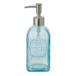 Light blue glass soap dispenser  19 x 9 x 7 cm
