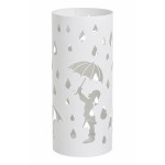 White Metal Umbrella Stand Rain Design 20 x 20 x 49 cm