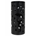 Black Metal Umbrella Stand Rain Design 20 x 20 x 49 cm