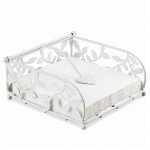 Ambiente white metal branch napkin holder