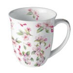 Fine porcelain cherry blossoms mug  0.4 litre