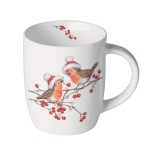 Small fine bone china mug 0.2 L  Winter robins  Ambiente
