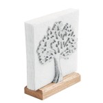Napkin Holder  Mango Wood and Silver Metal Tree