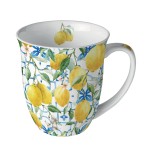 Fine Porcelain Mug  Mediterranean Lemons  11 cm