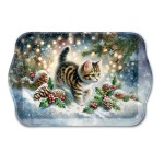 Christmas mini tray  Kitten in the snow  Ambiente