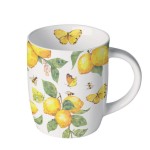 Small mug lemons and yellow butterflies