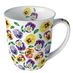 Multicolour Pansies Fine Bone China Mug 400 ml  Ambiente