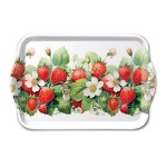 Mini rectangular melamine tray Strawberries and Flowers