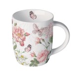 Small mug butterflies and romantic flowers