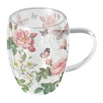Double-Walled Mug  Butterflies & Romantic Flowers