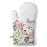 Ambiente Pink Flowers and Butterflies Oven Glove 18 x 30 cm