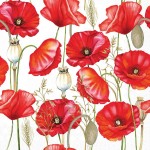 20 Paper napkins poppies 33x33 cm