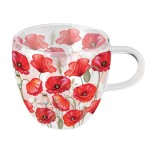 Double-Walled Tea Cup  Summer Poppies