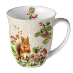 Fine Bone China Squirrel and Robin Mug 400 ml