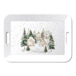 Rectangular Melamine Serving Tray Christmas Village 46.5 cm