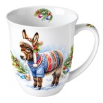 Christmas donkey fine porcelain mug 400 ml