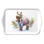 Melamine Mini Tray Christmas Donkey in Winter Sweater