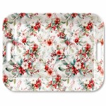 Rectangular Melamine Tray Floral Berry Design
