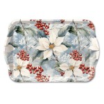 Melamine Mini Tray Winter Poinsettias and Red Berries