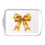 Melamine Mini Tray Christmas Gold Bow