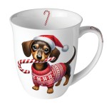 Fine Bone China Christmas Dachshund Mug 400 ml