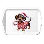 Melamine Mini Tray Christmas Dachshund