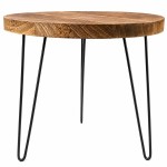 Round side table 50 cm paulownia wood