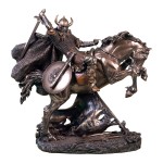 Viking Knight on Horse � Bronze Effect Figurine 26 cm