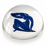 Glass paperweight Matisse Blue Nude II 8 cm
