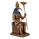 Thoth Egyptian god statue bronze effect resin 23 cm