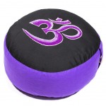 Meditation cushion OM black and purple