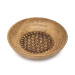 Flower of Life mango wood incense holder 13 cm