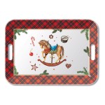 Rectangular Christmas Tray  Rocking Horse 46.5  32.5 cm