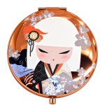 Japanese doll cherry blossom double sided compact pocket mirror