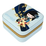 Kimmidoll Rikiyo small jewellery box 10 cm light blue koi design