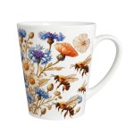 Conical Ceramic Mug  Bees and Wildflowers  CBKration