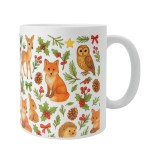 Christmas forest animals mug
