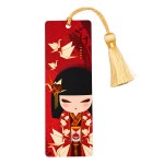 Kimmidoll Nozomi bookmark with gold tassel Japanese origami cran