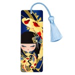 Kimmidoll Rikiyo bookmark with blue tassel Japanese koi carp