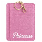 Glitter Polyester Princesse Card Holder Keychain