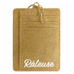 Glitter R�leuse Card Holder Keychain Gold